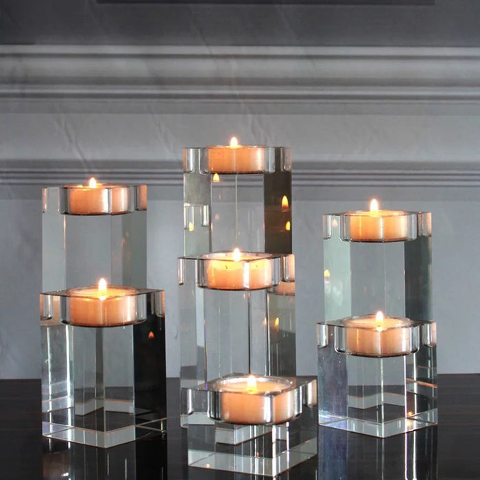 Crystal Candle Holders Tealight Candlestick Wedding Decorations Centerpieces