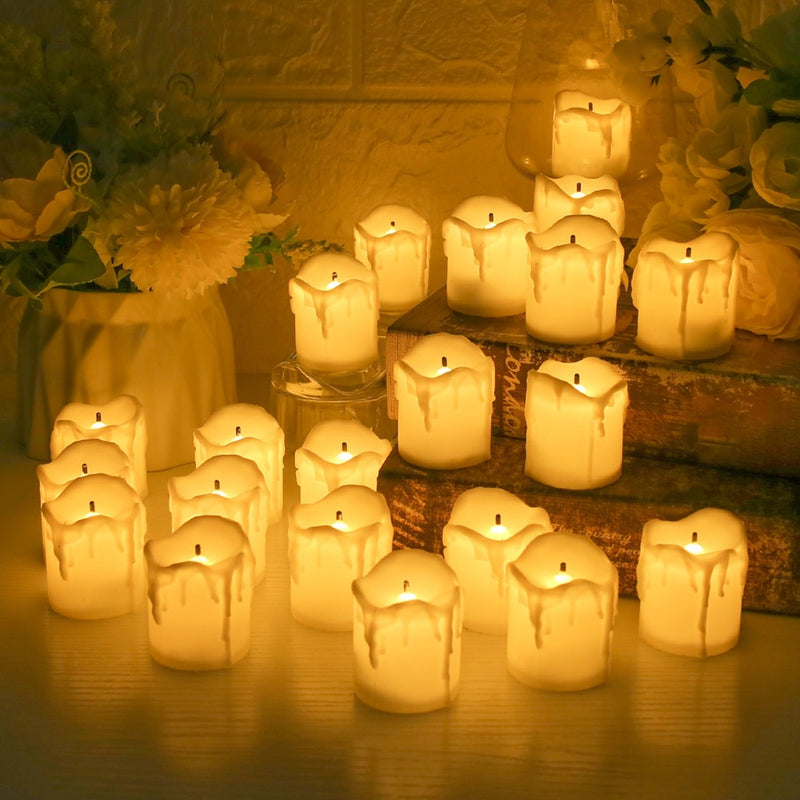 6/24Pcs Flameless LED Candles Tea Light Creative Lamp Battery Powered Home Wedding Birthday Party Decoration Lighting