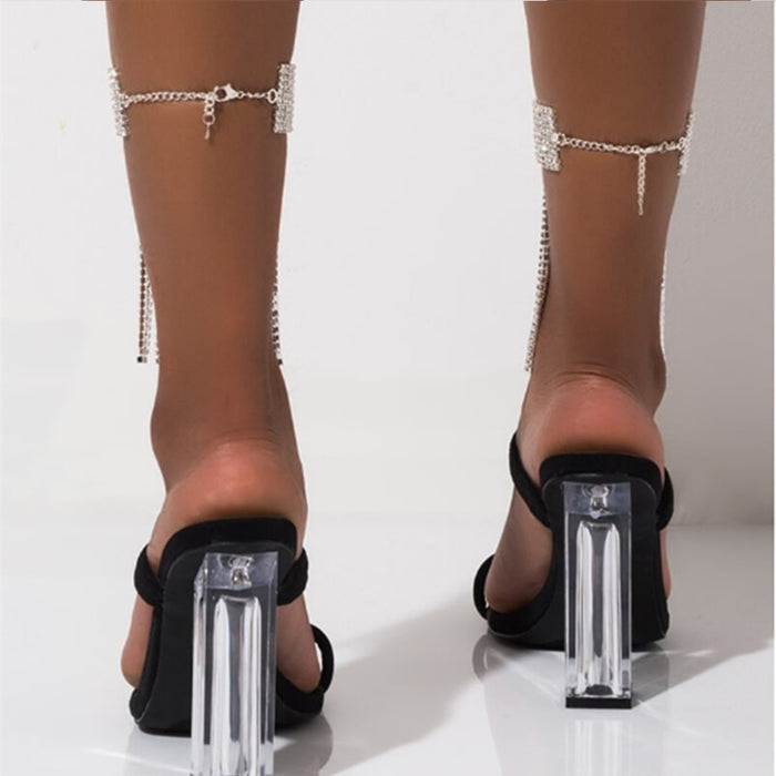1PC Rhinestone Tassel Adjustable Anklet Foot Chain Jewelry Crystal Bracelet Gift
