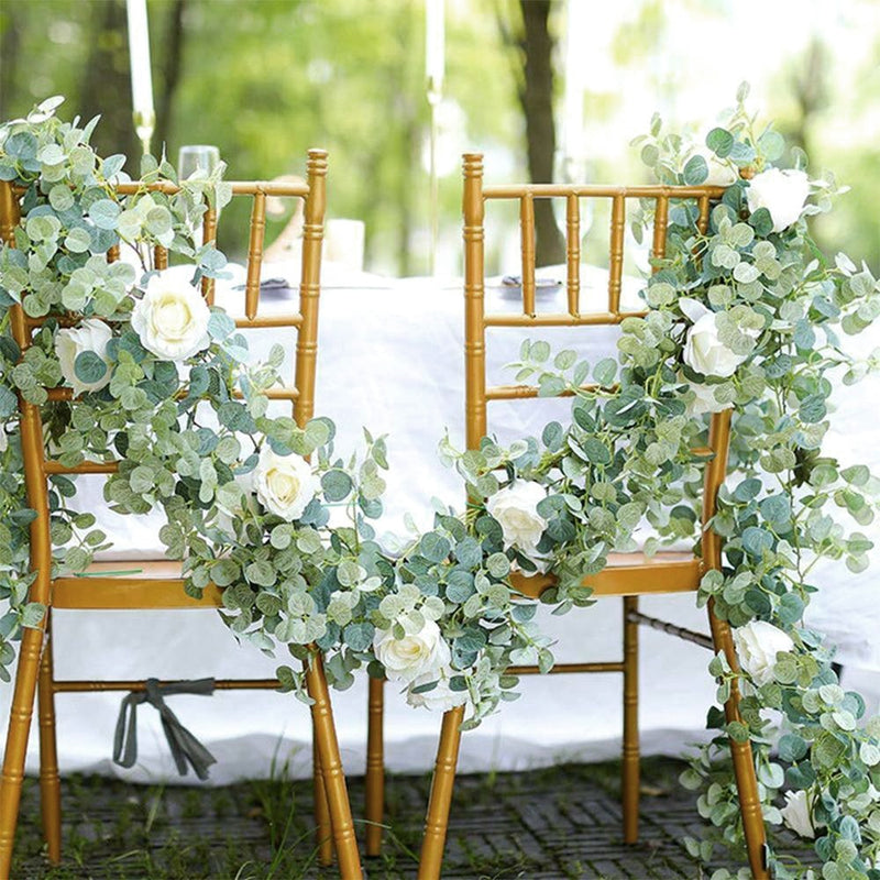 Silk Artificial Rose Garland Hanging Flower Vine for Wall Decoration Rattan Plants Leaves Garland Romantic Wedding Home Decoration