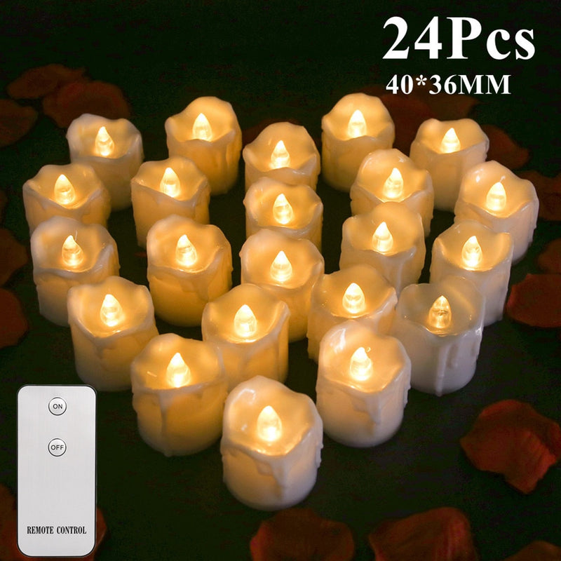 FRCOLOR Flameless Candles 24Pcs Heart Shaped Candles Battery Tea