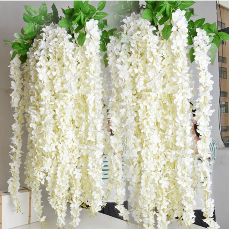 Artificial Wisteria Silk Garland hydrangea wedding decorative garland artificial flowers silk wisteria 1pcs 30cm