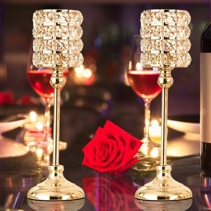 Crystal Candle Holder Elegant Gift Candlestick Tabletop Candle Stand Wedding Decoration Candelabra Dining Room Decor