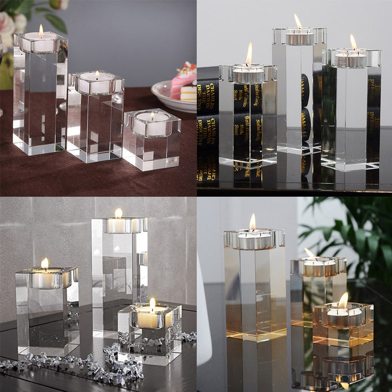 Crystal Candle Holders Tealight Candlestick Wedding Decorations Centerpieces